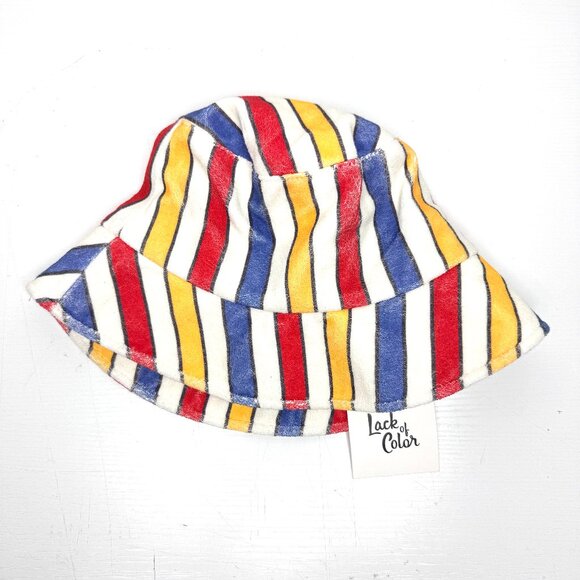 LACK OF COLOR Shore Bucket Hat Terry Stripe Womens M L NEW Multicolor
